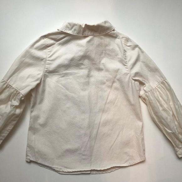 Gymboree Ivory Embroidered tuxedo front pique Blouse/ Shirt - Girls 4 - Picture 8 of 8